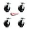 Service Caster 8 Inch Phenolic Wheel Heavy Duty Top Plate Swivel Caster, 4PK SCC-55S825-PHR-4 - alternate 4